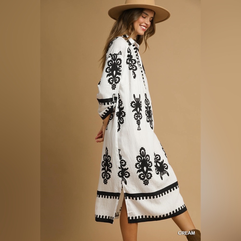 Umgee Abstract Print Midi Dress🆕 - Picture 2 of 5